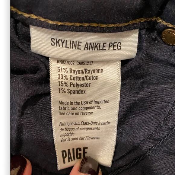 PAIGE Skyline Ankle Peg Medium Wash Jeans Size 27 - Picture 8 of 9